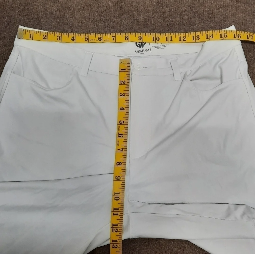Graham Luxe Mens White Golf Shorts Size 34 Extremely Soft